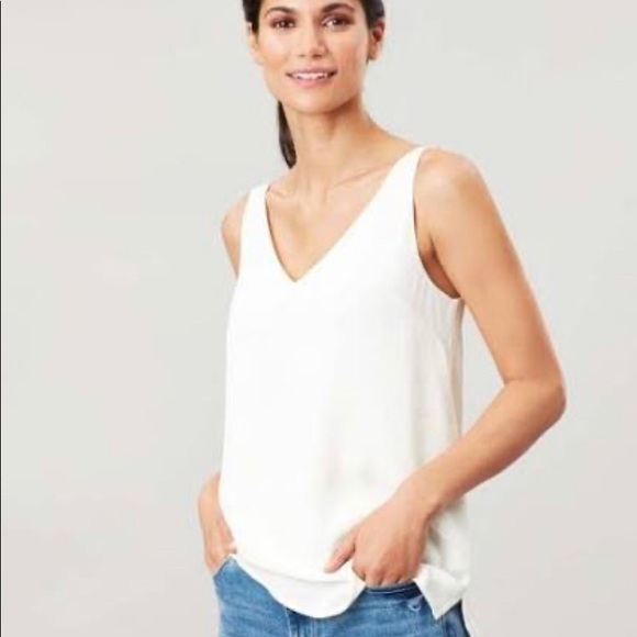Halogen Tops - XL Double V-neck Ivory Camisole - Blouse